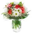 This bouquet embodies the easy elegance and inviting freshness of South Woodford, making it an instant sunbeam for any setting. Plush coral-hued carnations anchor the design, their ruffled petals spilling out like the first blush of dawn over Eagle Pond. Around them, pure white daisies open wide, their vivid green eyes bright and clear, infusing the arrangement with a youthful cheer reminiscent of spring mornings in Clayhall Park. Wisps of cloud-like baby's breath drift between the larger blooms, adding subtle softness and enhancing the airy quality of the design. Tucked to the side, just beginning to open, are magenta-purple alstroemeria buds-an understated promise of colour and ongoing bloom. Lush green leaves, both glossy and fine, create a natural cradle at the base, wrapping gracefully around the stems and lifting the composition with South Woodford's own sense of quiet sophistication. Resting in a crystal-clear vase, the submerged stems signal vitality and expert local care. Bathed in even, natural light, every blossom is vibrantly defined. This thoughtfully arranged bouquet is perfect for marking milestones, new beginnings, or simply bringing a mood of optimism and warmth into homes across South Woodford-from George Lane to the leafy avenues beyond.